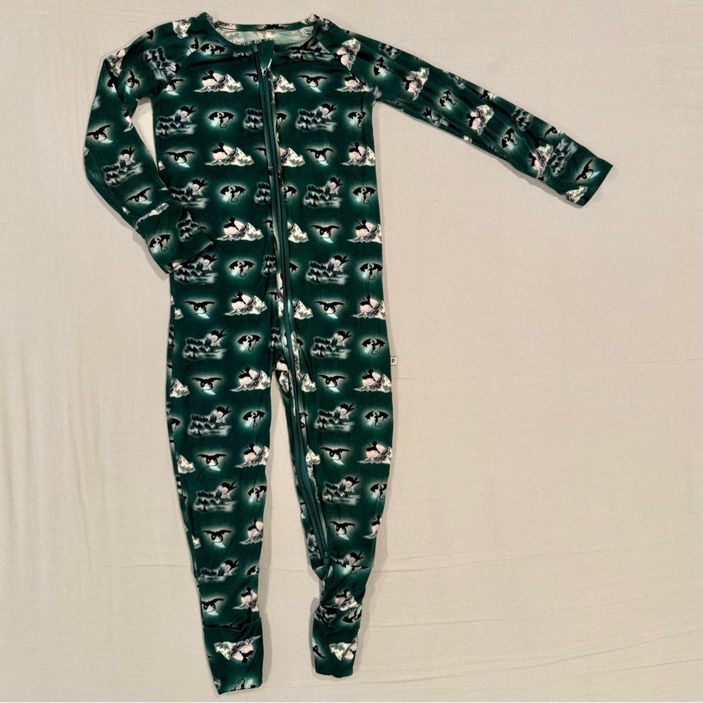 Brooke and Peyton Dragons Footie Boys 2T Girls Bamboo Zipper Sleeper Pajamas PJs